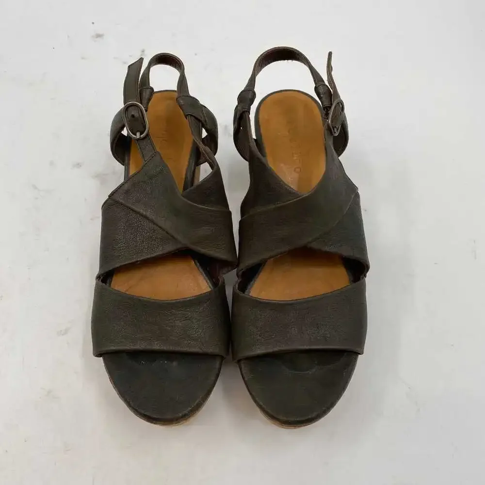COCLICO Brown Leather Slingback Wedges | Women's EU38